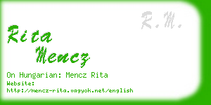 rita mencz business card